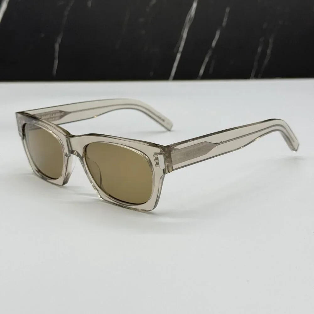 NEW SL402 018 SAINT LAURENT UNISEX BEIGE SQUARE SL 402 018 SUNGLASSES